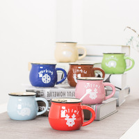 Logo personnalisé simple ventre nordique tasses à café en porcelaine coloré tasses en céramique bon marché pour le café et le lait