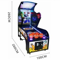 Panier d'arcade de Machine de jeu de tir de basket-ball d'amusement d'intérieur à pièces avec le type de boxe de matériel électronique en métal