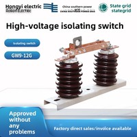 Hongyi Interrupteur-couteau isolateur haute tension de type nouveau GW9-12G/630-1250 pour unité de distribution annulaire murale 10KV, boîtier céramique intérieur, étain