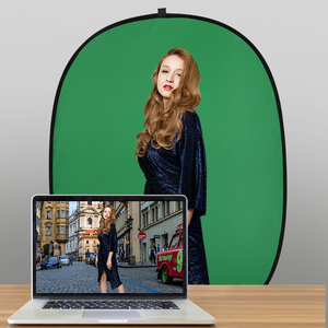 Layar Latar Belakang Fotografi Lipat 2-in-1 Biru Hijau Portabel Tanpa Braket untuk Pemotretan Produk dan Potret - Product Image 1