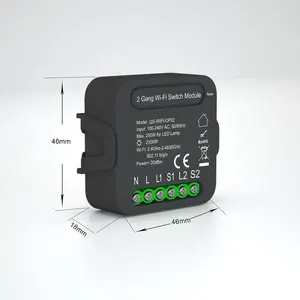 Domotic Best Price 100-240V 2 Gang Tuya Switch Alex App Control Smart Home Switch WiFi