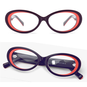 男性と女性のアセテート眼鏡マルチカラー楕円形フレームクラシックスタイル眼鏡フレーム - Product Image 3