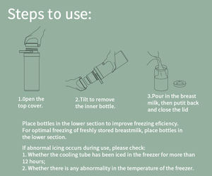 Dispositivo di raffreddamento del <span class=keywords><strong>latte</strong></span> materno portatile, mantiene il <span class=keywords><strong>latte</strong></span> fresco per 24 ore, elementi essenziali per l'<span class=keywords><strong>allattamento</strong></span> al seno con una bottiglia da 2 pezzi per la conservazione del <span class=keywords><strong>latte</strong></span> materno - Product Image 6