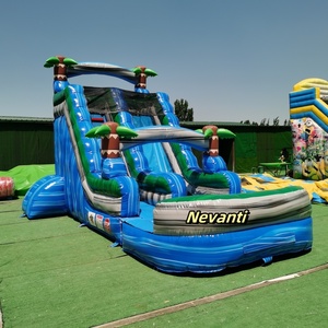 Jeux de toboggan aquatique commercial de palmier de 18.5ft <span class=keywords><strong>maison</strong></span> de rebond cavalier toboggan gonflable extérieur d'enfants avec la vente de piscine - Product Image 1