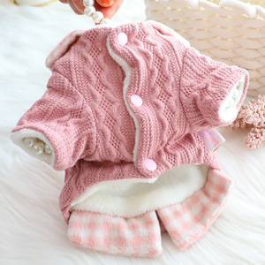 Manteau mignon pour <span class=keywords><strong>chien</strong></span>, 2 couleurs, pull épais pour petite chienne, style princesse - Product Image 4