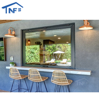 Fenêtre de cuisine moderne à persiennes pliantes, cadre en alliage d'aluminium à isolation thermique, avec rupture de pont thermique, ouverture vers l'extérieur et barre de poussée