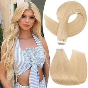 remy blend hair extensions human hair tape in straight 20 inch tape in russian hair