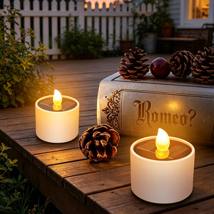 Luces Solares LED Tipo Vela, <span class=keywords><strong>Velas</strong></span> Solares Impermeables sin Llama <span class=keywords><strong>para</strong></span> Decoración de Jardín y Patio Exterior - Product Image 1