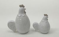 Ornement en céramique émaillée moderne et coloré avec motif de poussin pour mariage, jardin, maison et balcon