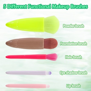 Juego de <span class=keywords><strong>5</strong></span> Brochas de Maquillaje Profesionales de Viaje, con Logotipo Personalizado, para Polvo, Base, Corrector, Herramienta Cosmética para el Rostro - Product Image 3