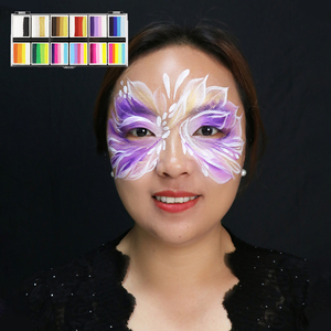 GP Ensemble de peintures pour le visage et le corps arc-en-ciel de haute qualité Peinture pour le visage à base d'eau Couleurs Split Cakes <span class=keywords><strong>Palette</strong></span> Non Toxic Professional 6*10g - Product Image 4