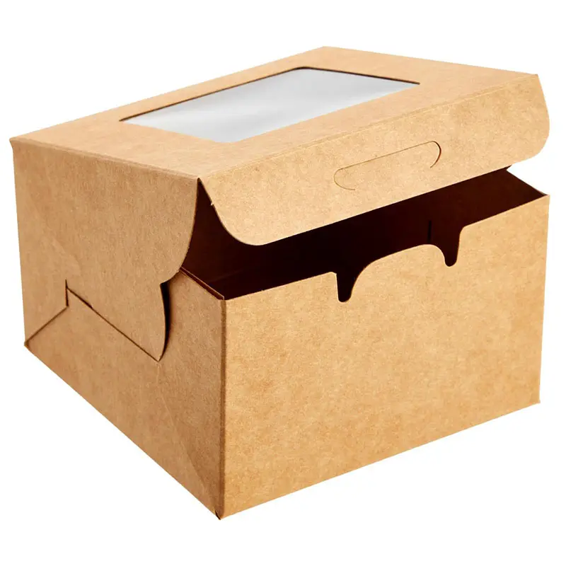 Factory Custom Printed Kraft Paper Packaging Box Bakery Boxes with clear window