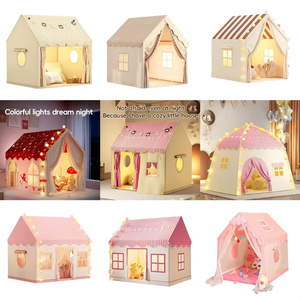 Tenda Gioco Portatile a Forma di Castello Rosa per Bambine, Casa delle Bambole Pieghevole per Interni ed Esterni con Borsa per il Trasporto, Regalo per Bambine - Product Image 6