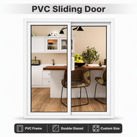 Porte coulissante en PVC à double vitrage trempé, cadre fin, isolation acoustique, design minimaliste, protection contre les ouragans, pour jardin et intérieur