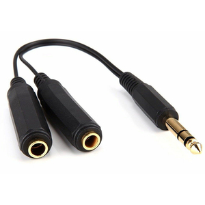 Stereo Male Plug to 2 Dual 6.35mm Female Jack Y <b>Splitter</b> Trs <b>Cables</b> - Product Image 1