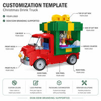 Set de Bloques de Construcción de Camión de Bebidas Navideño Personalizado de 315 Piezas, Juguete de Construcción 3D DIY con Caja de Regalo, Ladrillos STEM, Marca Privada OEM