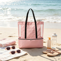 Sac de plage en filet de voyage, sac isotherme durable pour la plage, le camping, les fêtes, la vie quotidienne, grande capacité, souple et pliable pour l'extérieur