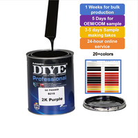 Peinture en aérosol de couleur assortie respectueuse de l'environnement DIYE pour voitures, violet |   Kit de peinture automobile professionnel 2K, revêtement liquide, haute brillance