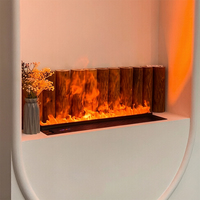 Cheminée électrique moderne en métal, autoportante, à cassette, avec LED, flamme réaliste, vapeur d'eau 3D, 700-3000mm, pour maison et hôtel