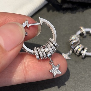 Pendientes de Plata de Ley S925 con Diseño Único de Estrella Circular, Estilo Religioso, Exquisitos, Versátiles, con Personalidad, Estilo Dulce y Moderno - Product Image 5