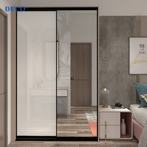 חדש מינימליזם מלא אורך תליית בגדי מתקפל סריג קיר הר ארון קטן ארון עם מראה ב לבן - Product Image 2