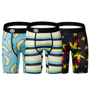 Caleçons Boxers <span class=keywords><strong>Homme</strong></span> Tricotés Respirants à Taille Mi-Haute, Imprimé Dessin Animé, Séchage Rapide, Effet Ventre Plat, Longueur Étendue, Sous-vêtements de Sport et Fitness - Product Image 2
