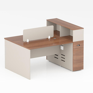 Modern modüler gri hücre iş istasyonu masaları çalışan çalışan için tek 2 4 kişi koltuklu personel ofis masaları - Product Image 3