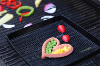 Panier solide de gril de BBQ réutilisable écologique de YOUNGSUN LFGB enduit approuvé de PTFE panier de maille de gril de BBQ résistant à la chaleur