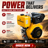 Moteur diesel Euro 5 de 456 cm³ et 12 CV / 4 temps refroidi par air / Démarrage manuel par lanceur / Machines agricoles et générateurs