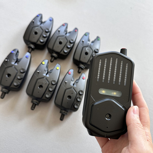 Set Seehoo 6+1 Allarme Carpfishing Wireless Ricevitore 500 Metri Kit Trasmettitore Sonoro Indicatore <span class=keywords><strong>di</strong></span> <span class=keywords><strong>Abboccata</strong></span> a <span class=keywords><strong>LED</strong></span> - Product Image 2