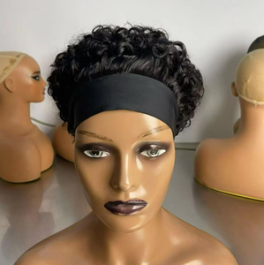 Perruque courte <span class=keywords><strong>de</strong></span> style pixie avec bandeau, <span class=keywords><strong>cheveux</strong></span> humains, bob, pour femmes noires, livraison le jour même, perruques en <span class=keywords><strong>cheveux</strong></span> humains Remy, distributeur <span class=keywords><strong>de</strong></span> perruques en gros - Product Image 4