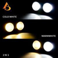 AICPOSE Lumière de scène COB 2-en-1 à double faisceau blanc chaud 200W DMX, Projecteur LED COB Blinder pour public