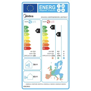 Aire Acondicionado Eléctrico Monosplit Elegance de 18000 BTU, Ahorro de Energía, R32 A++, WiFi Opcional, Frecuencia Variable - Product Image 2