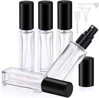 Flacon pulvérisateur en verre portable, type poussoir, atomiseur nano, conteneur d'échantillons cosmétiques, voyage