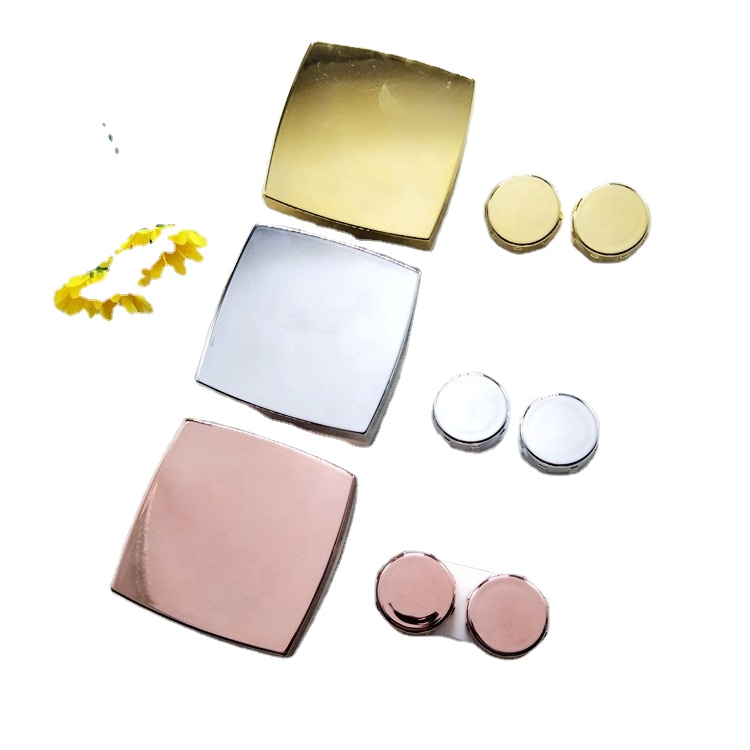 H-J198 высококачественные розовые золотые блестящие контактные линзы с зеркальной поверхностью аксессуары чехол для линз с пинцетом