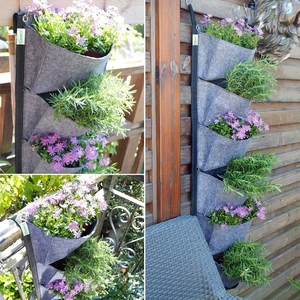 New 6 Pocket Vertical Growing Planting Bag Felt Wall Hanging Flower <b>Vegetable</b> Growing Container Outdoor Indoor Garden <b>Planter</b> - Product Image 3