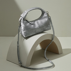 high quality Custom Shoulder Crossbody <b>Bag</b> Women Satin Cowhide Genuine Leather Handbags for Ladies PU Leather <b>Bags</b> - Product Image 6