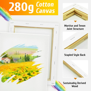 Vật liệu mỹ thuật giá sỉ rẻ, Khung tranh vẽ vải bố căng sẵn khổ lớn 70x90CM, vải cotton 280g, khung tranh trắng để vẽ tranh sơn dầu - Product Image 4