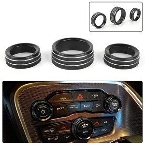 Dodge Durango Challenger Button Cover Aluminum Alloy Black Blue Red Rustproof <b>Car</b> Center Console <b>Decorative</b> Ring LKT132 - Product Image 3