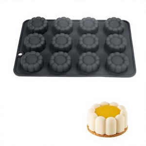 Vente directe d'usine, moules à gâteau en silicone ronds miniatures antiadhésifs de 4 pouces pour muffins, cupcakes, outils de pâtisserie - Product Image 1