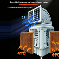 Refroidisseur d'air évaporatif industriel portable sur pied avec débit d'air de 20 000 CMH, moteur 220V/380V et puissance de 1,5 kW