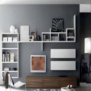 Meuble mural moderne de luxe pour la maison, table TV, console multimédia, meuble TV, bas de gamme réglable avec étagères, noyer - Product Image 3