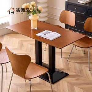 Conjunto <span class=keywords><strong>de</strong></span> Mesa <span class=keywords><strong>y</strong></span> <span class=keywords><strong>Sillas</strong></span> Rectangulares <span class=keywords><strong>de</strong></span> Madera Sólida Personalizables para Restaurantes <span class=keywords><strong>de</strong></span> Comida Rápida, Tiendas <span class=keywords><strong>de</strong></span> Té con Leche <span class=keywords><strong>y</strong></span> Fideos - Product Image 1