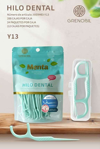 Filo Interdentale Grenobil 100 Pezzi Gusto Menta con Carbone Attivo per Igiene Orale - Product Image 3