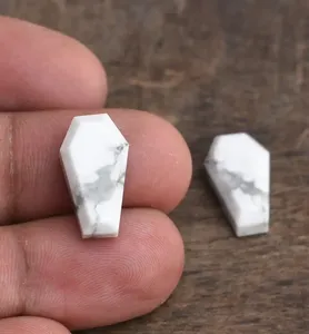 พลอยโฮไลท์สีขาวธรรมชาติทรงโลงศพเจียระไนแบบคาโบชอง สำหรับทำเครื่องประดับ แหวนพลอยประจำวันเกิด ปรับแต่งได้ แบรนด์ AMARA คุณภาพเยี่ยม - Product Image 1