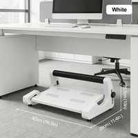 Repose-pieds ergonomique réglable avec surface massante, réglage de la hauteur sur 6 niveaux, ABS, pour le bureau, la maison et l'espace de travail