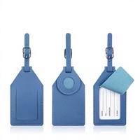 Étiquette de bagage anti-perte en cuir PU avec suivi AirTag, localisateur de carte d'embarquement, étui de protection avec étiquette de bagage en carton