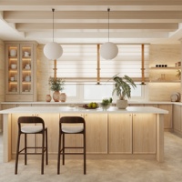 Ensemble d'armoires de cuisine de style moderne Aige, design simple, pour petites cuisines, installation complète, armoires de cuisine pour appartement