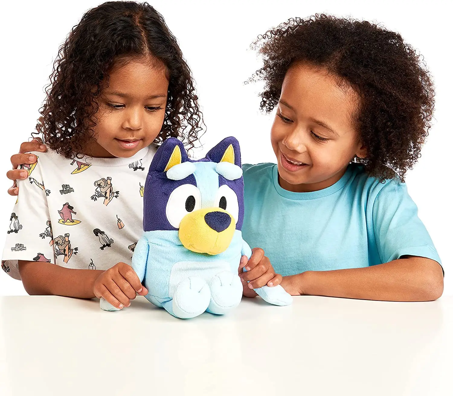Penjualan laris mainan anak-anak pendidikan animasi kartun boneka hewan lucu karakter keluarga biru hadiah boneka anak anjing