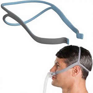 Bandeau <span class=keywords><strong>pour</strong></span> <span class=keywords><strong>appareil</strong></span> CPAP compatible avec le <span class=keywords><strong>masque</strong></span> <span class=keywords><strong>ResMed</strong></span> AirFit P10 - Couleur gris/bleu, qualité médicale - Product Image 1